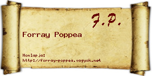 Forray Poppea névjegykártya